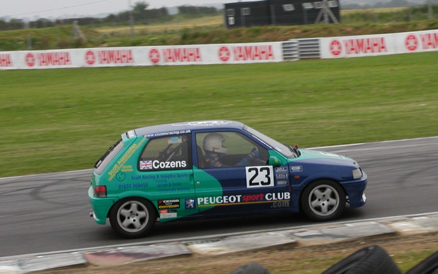 Charles Cozens in the SRIS racing Peugeot 106 XSi at Brands Hatch