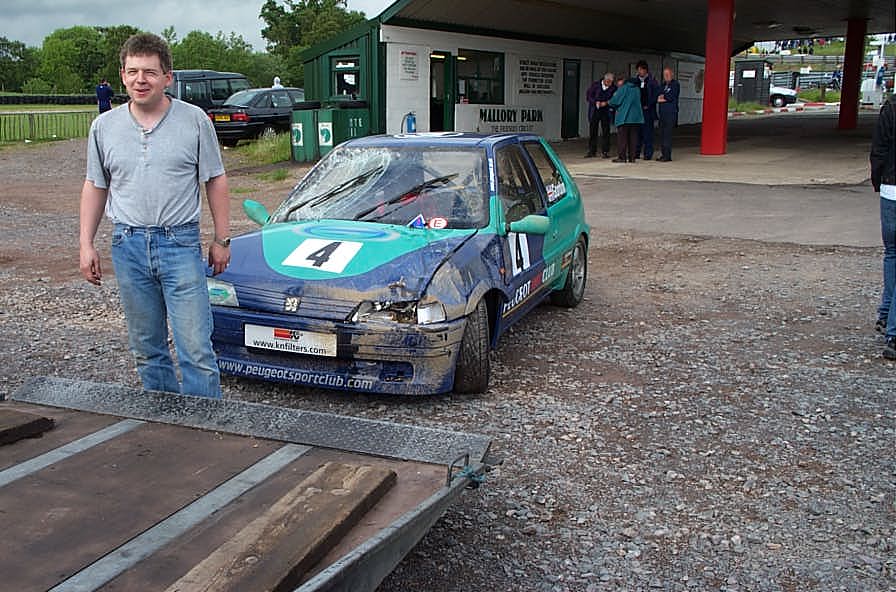 Steve Gordon with the STock Hatch 106 after he rolled it.